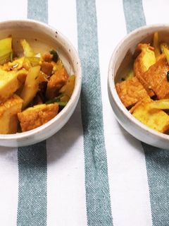 厚揚げとセロリのカレー炒め-レシピのメイン写真