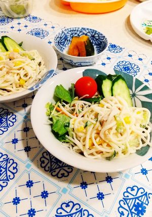 冷や麦や素麺アレンジ☆冷やし麺サラダ-レシピのメイン写真