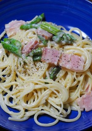 ベーコンとアスパラのクリームパスタ-レシピのメイン写真