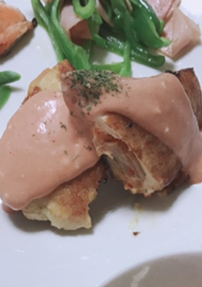 ささみのキムチとクリームチーズはさみ焼き-レシピのメイン写真