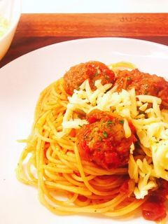 ミートボールのトマトソースパスタ-レシピのメイン写真