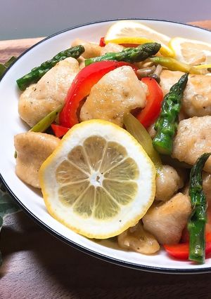 ＊鶏むね肉とアスパラ野菜のレモン炒め＊-レシピのメイン写真