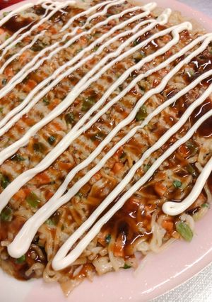 冷やし中華の麺でモダン焼き風-レシピのメイン写真