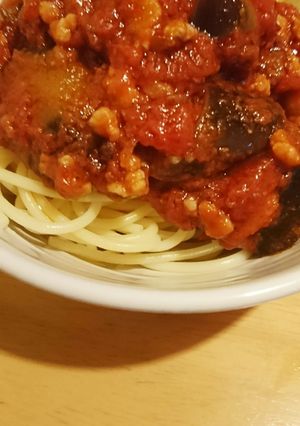 ボロネーゼ風ナスとトマトのパスタ-レシピのメイン写真