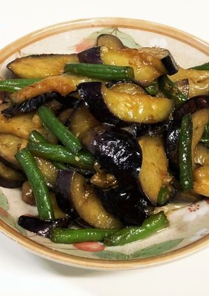 茄子といんげんの甘辛味噌炒め-レシピのメイン写真