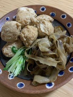 鶏つくねとごぼうの煮物-レシピのメイン写真