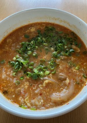 残り物でランチ♪納豆チゲ風雑炊-レシピのメイン写真