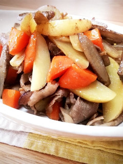免疫アップ!豚肉と根菜のガリバタ炒め-レシピのメイン写真