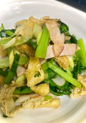 小松菜と油揚げのバター醤油-レシピのメイン写真