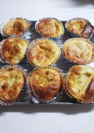 バナナ丸一本、砂糖なしカップケーキ-レシピのメイン写真
