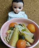 リカちゃん♡筍 豚 人参 昆布を炊いたん