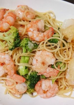 エビのスパゲッティ&玉ねぎフリッター-レシピのメイン写真