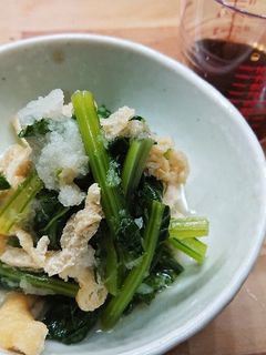小松菜と油揚げの煮びたしみぞれポン酢-レシピのメイン写真