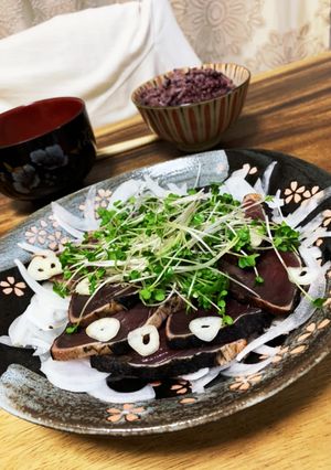 ♪カツオのたたき&新玉ねぎスライス♪-レシピのメイン写真