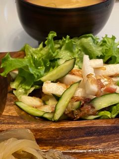 山芋ときゅうりの梅肉あえ〜テキトーに-レシピのメイン写真