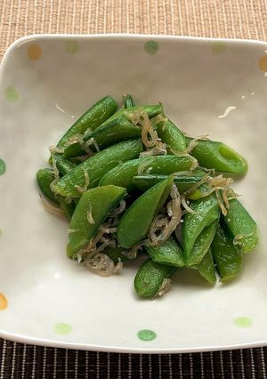 スナップエンドウのじゃこ炒め-レシピのメイン写真