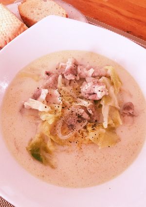 具沢山豚バラと春キャベツのミルクスープ-レシピのメイン写真