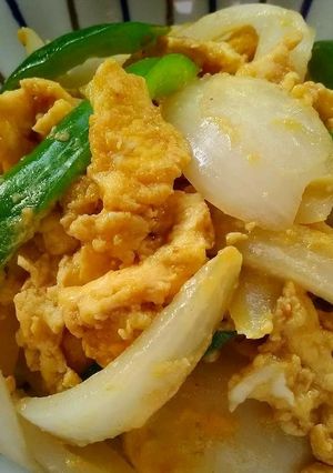 玉ねぎとピーマンと卵の炒め物-レシピのメイン写真