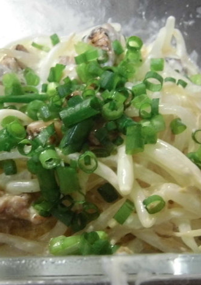 焼鳥缶ともやしのレンジ蒸し-レシピのメイン写真