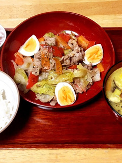 豚肉と野菜の炒め物定食-レシピのメイン写真