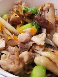 鶏もも肉とごぼうの甘辛煮 春ver-レシピのメイン写真