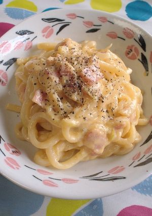 簡単カルボナーラうどん-レシピのメイン写真