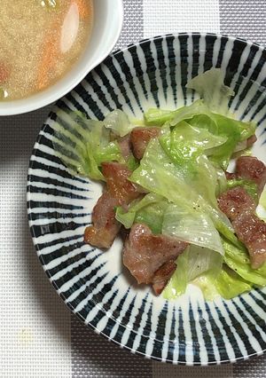 塩ダレ豚レタス炒め-レシピのメイン写真