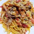 鶏ハムときのこのトマトクリームパスタ