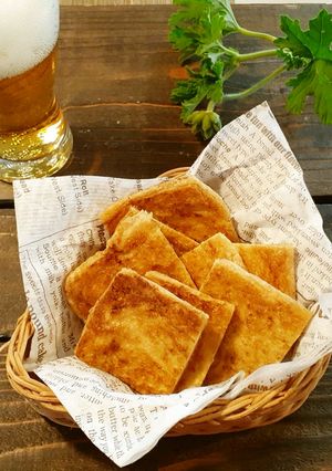 厚板&押さえ鉄板*お酒が進む!焼き油揚げ-レシピのメイン写真