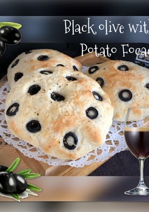 オシャレなブラックOliveフォカッチャ-レシピのメイン写真