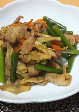 【龍愛】豚肉とにんにくの芽のオイソ炒め-レシピのメイン写真