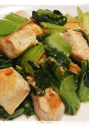 鶏むね肉とチンゲン菜の炒め物-レシピのメイン写真