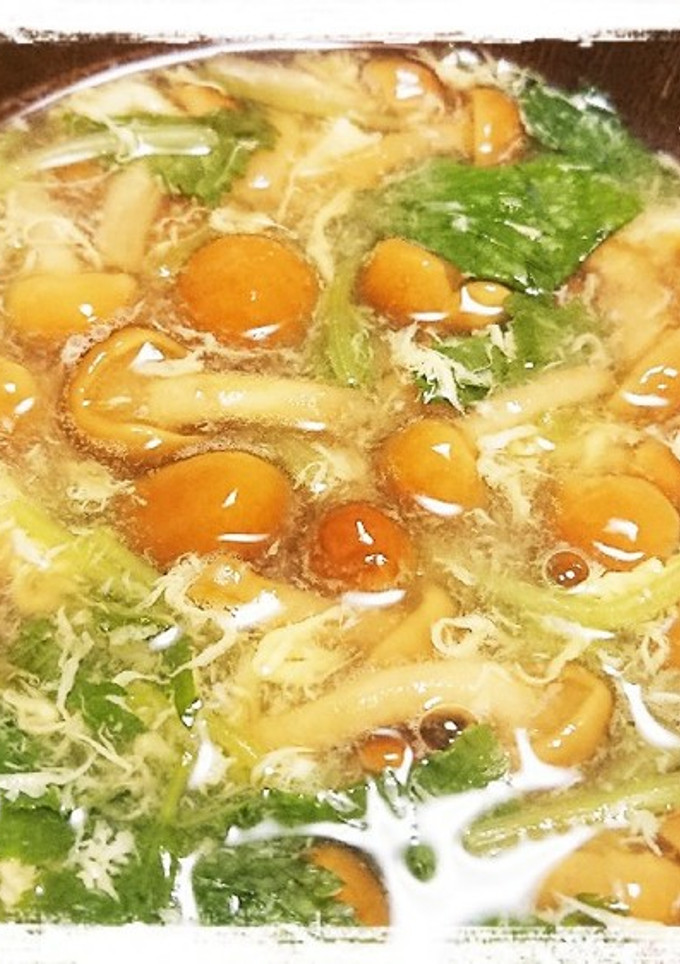 なめこと三つ葉と卵のお吸い物-レシピのメイン写真