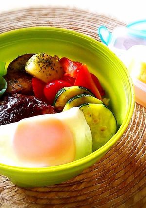 息子弁当✨ロコモコ丼-レシピのメイン写真