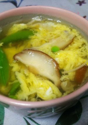スナップえんどうときのこのたまごスープ-レシピのメイン写真