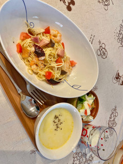 アヒージョ残り汁でパスタ♡鍋で茹でない-レシピのメイン写真