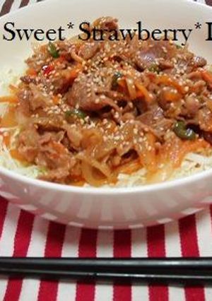 スタミナたっぷり！焼肉のたれで焼肉丼☆-レシピのメイン写真