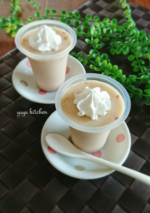 レンジで簡単☆餡子ときな粉の牛乳プリン。-レシピのメイン写真
