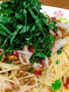 さっぱり!納豆と大根の梅パスタ♪-レシピのメイン写真