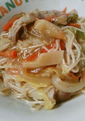 残り野菜で自由に、焼きそうめんのあんかけ-レシピのメイン写真