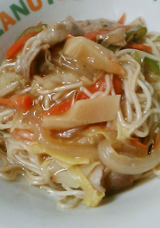 残り野菜で自由に、焼きそうめんのあんかけ-レシピのメイン写真