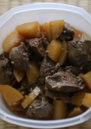 鳥の肝と じゃがいもの煮物-レシピのメイン写真