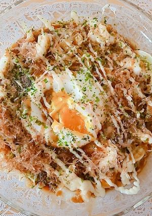 チンで!とろ卵☆米粉とおからのお好み焼き-レシピのメイン写真