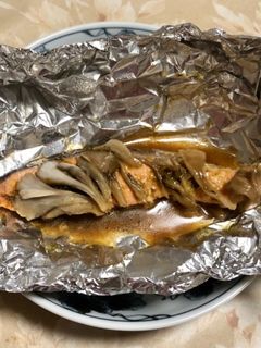 海苔の佃煮で!鮭のホイル焼き-レシピのメイン写真