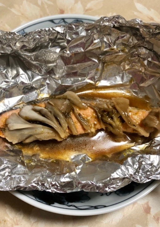 海苔の佃煮で！鮭のホイル焼き-レシピのメイン写真