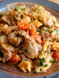 簡単♪豚肉とトマトの卵炒め-レシピのメイン写真