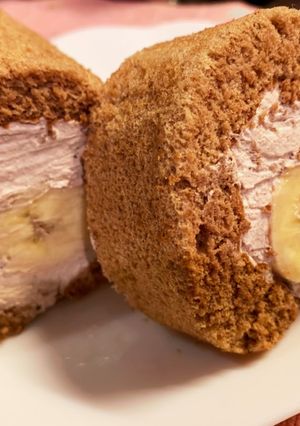 まるごとバナナのココアロールケーキ-レシピのメイン写真