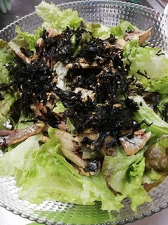 焼きサンマとレタスのシンプルサラダ-レシピのメイン写真