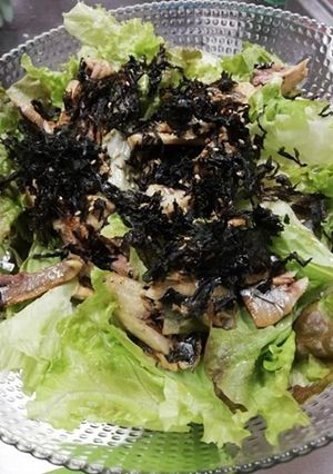 焼きサンマとレタスのシンプルサラダ-レシピのメイン写真