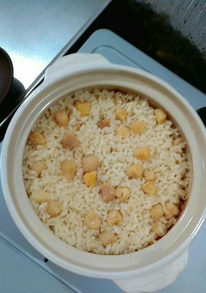 おつまみ貝柱で土鍋炊き込みご飯-レシピのメイン写真